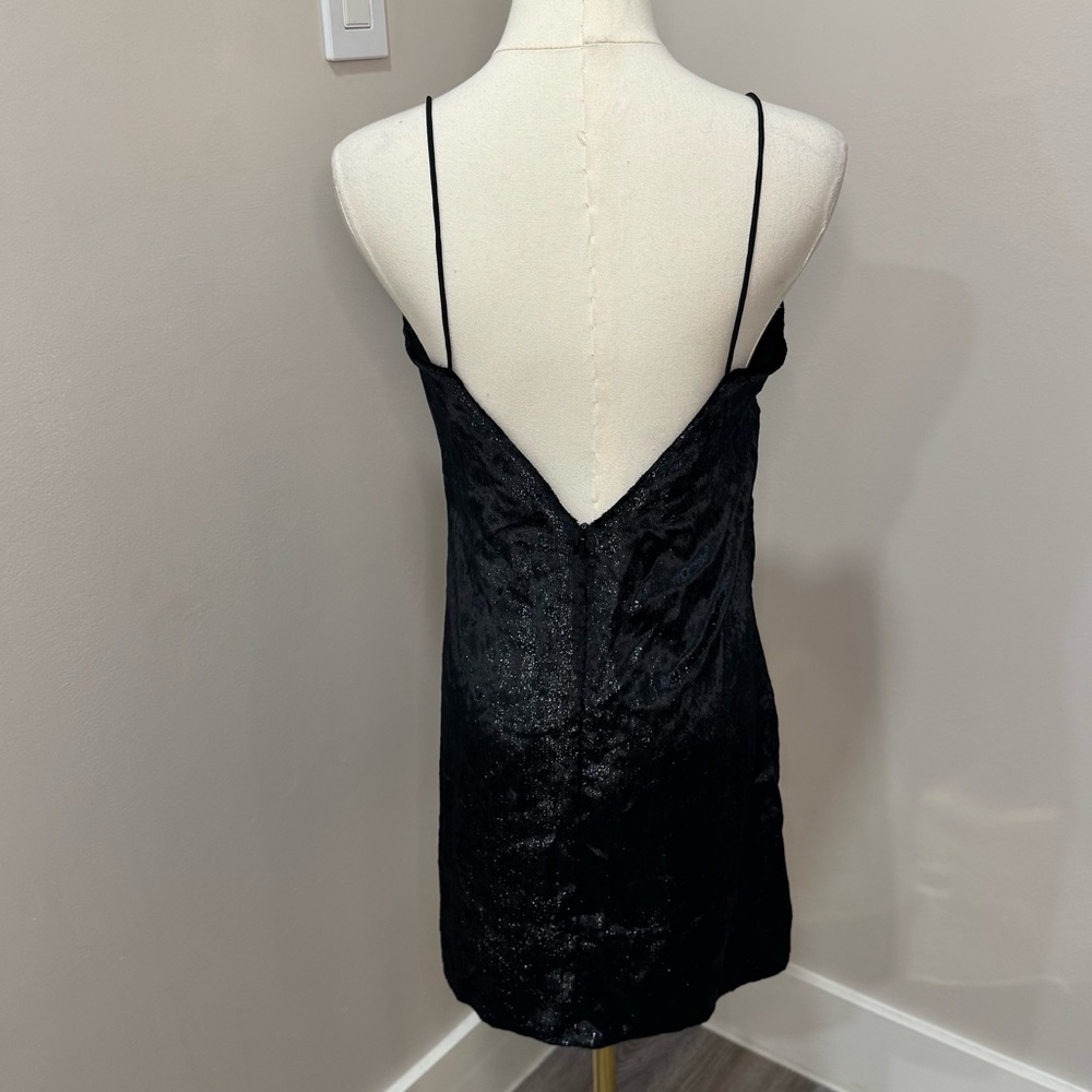 Topshop women black shimmer mini dress size‎ 4 - Picture 3 of 7